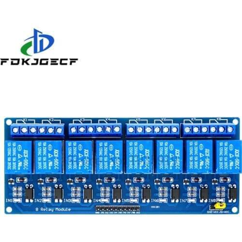 10pcs 8-Channel Relay DC 5v with light coupling protection expansion board have a single way 8 road relay module For Arduino