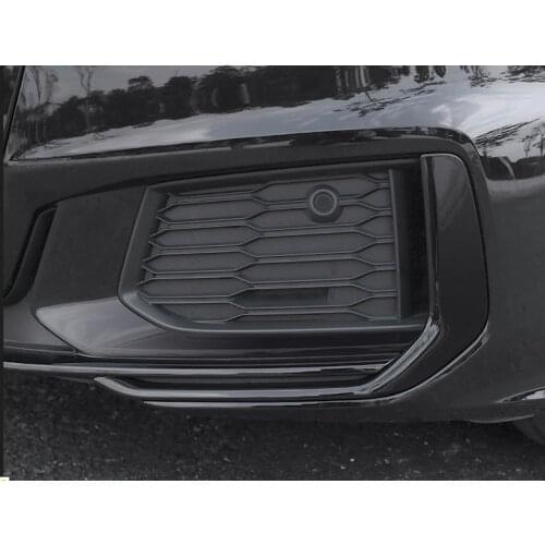 ABS Carbon Fiber Style Front Bumper Fog Light Frame Trim For Audi A6 C8 2019-2020 Fog Lamp Covers Decorative Accessories