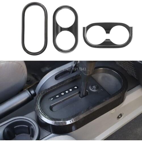 Car Gear Shift Panel & Cup Holder Cover Guard Protect Decor for Jeep Wrangler JK 2007-2010 Car Styling Accessories