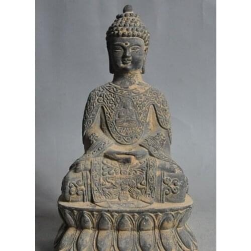 Free shipping 6" old chinese buddhism bronze fane sakyamuni Shakyamuni Tathagata buddha statue