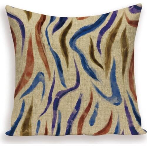 Geometric Stripe Pillow Case Colorful Line Home Decorative Cushion Cover Linen PillowCase Farmhouse Decor Cushions Cases Kissen