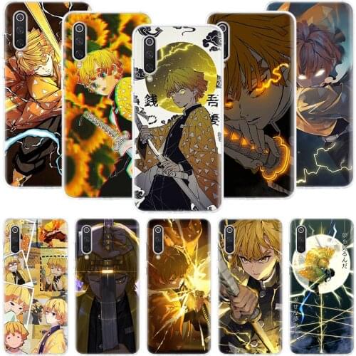 Demon Slayer Agatsuma Zenitsu Phone Case For Xiaomi Mi Note 10 11 9 8 10T 9T CC9 A1 A2 A3 5X 6X Pocophone F1 X3 F2 Pro Lite Coqu