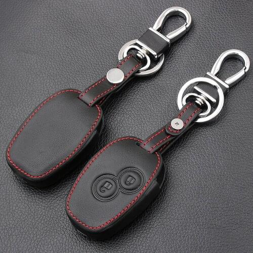 1pc 2 buttons Genuine Leather car key case cover for Renault Clio Dacia Logan Sandero Megane Modus Espace Kangoo Protect Shell