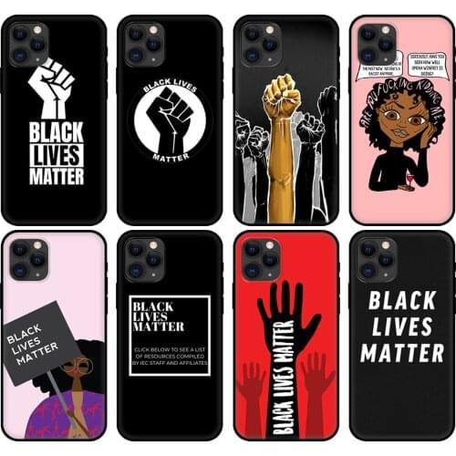 Black tpu case for iphone 5 5s se 2020 6 6s 7 8 plus x 10 XR XS 11 12 mini pro MAX back cover Black Lives Matter