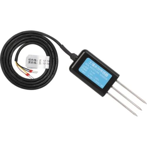 Soil Moisture Sensor Agricultural Tester Humidity Temperature Electrical Conductivity Tester Meter RS485 Output 12-24V DC