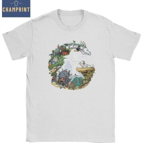 Men My Neighbor Totoro Studio Ghibli T Shirt Anime Cotton Tops Funny Short Sleeve Round Neck Tee Shirt 6XL T-Shirts