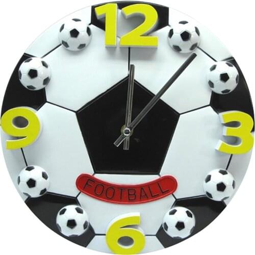 Home Living Room Decor Creative Basketball Football Wall Clock Sport Style Wall Decoration Wall Watch Kids Children Bedroom