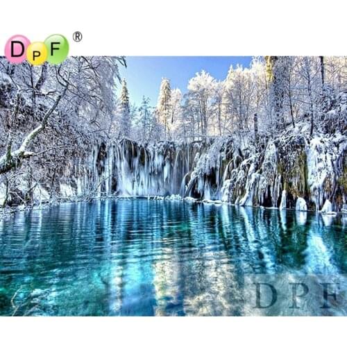 DPF diamond embroidery Snow diamond painting cross stitch crafts diamond mosaic square needlework home decor pattern