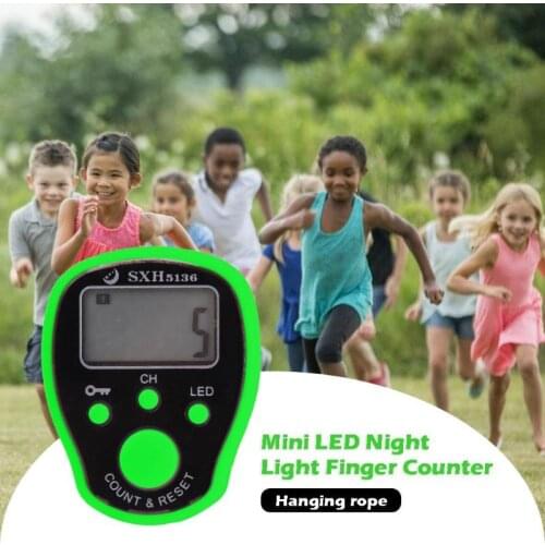 Mini Digital LCD Electronic Finger Counter LED Hand Ring Night Luminous Tally Five Channels With LockingFunction Counter Tally