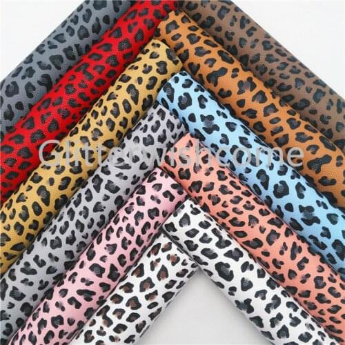 Glitterwishcome 21X29CM A4 Size Vinyl For Bows Leopard Printed Faux Fabric, Synthetic Faux Leather Sheets for Bows, GM3217A
