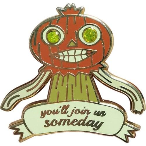 HOSENG Funny Orange Pumpkin Scarecrow Orange Badge Halloween Popular Shirt Backpack Alloy Brooch Fashion Enamel Pin HS_619
