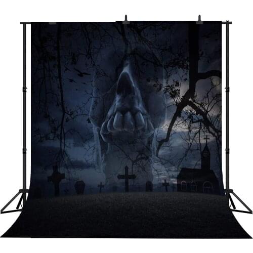 Lyavshi Seamless photography background horrible skull cemetery Halloween theme backdrop professional photo studio