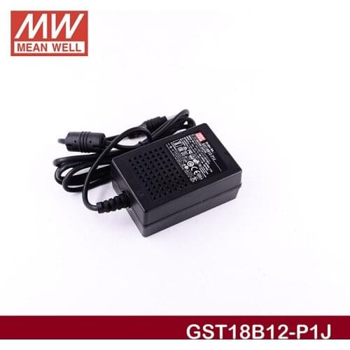 MEAN WELL GST18B15-P1J Industrial Desktop Adaptor 15V 1.2A 18W Meanwell Level VI Adapter Switch Power Supply DC 2.1*5.5 AC 2pole