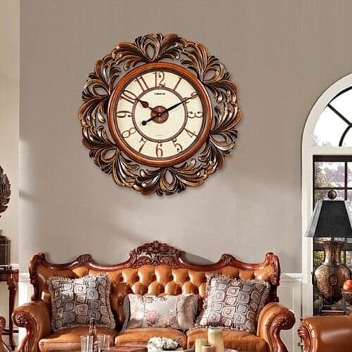 American Style Metal Wall Clock Large Fashion Silent Round Simple Wall Clock Digital Reloj De Pared Home Decoration BD50ZB