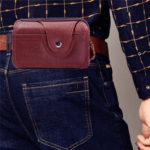 Multi-Function Phone Coin Waist Bag Vintage Unisex The Belt Outdoor Small Wallet Men Women New Pu Vintage Waist Bags For Unisex
