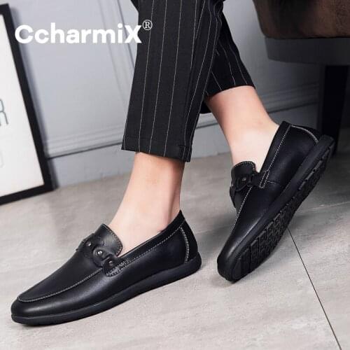 Genuine Leather Shoes Men Soft Slip On Penny Loafers Top Quality Luxury Mens Moccasin Fashion Men Boat Shoes Big Size Male