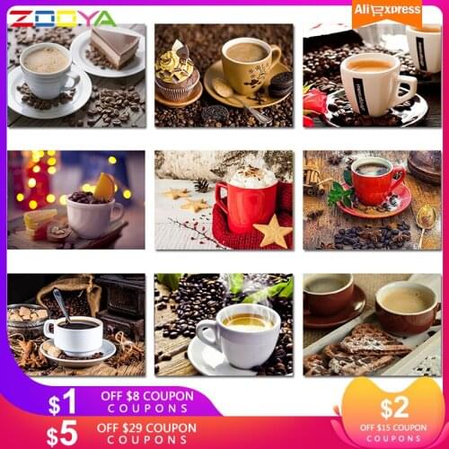 ZOOYA Full Square/Round Drill 5D DIY Diamond Painting "Coffee pattern" Embroidery Cross Stitch 5D Home Decor Gift ZW000