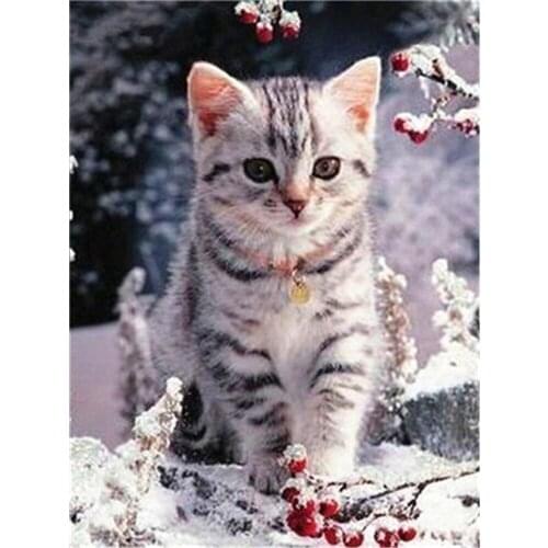 Cat Animal DIY Embroidery 11CT Cross Stitch Kits Craft Needlework Set Printed Canvas Cotton Thread Home Decoration Room