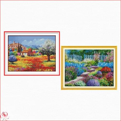 Colorful Rural Pattern Counted Cross Stitch Kits 14CT 11CT Chinese Embroidery Kit Needlework Set Home Decoration Crafts Painting