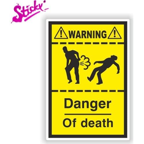 Interesting Warning Danger Of Death Fart Warning Plaques & Signs Car Sticker Decal Decor Cover Scratches Waterproof Sunscreen