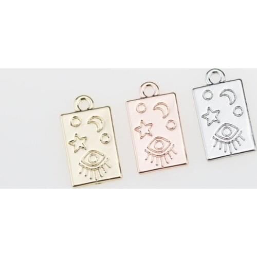 Newest 20Pieces 10*20mm Antique Silver Color Shiny Star Moon Charms Necklace Pendant Accessory Charms For DIY Jewelry Making