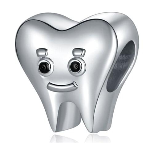 Lovely Tooth Metal Beads Fit Original Pandora Charms Cute Baby Dentist Pendant Bracelet DIY Women Jewelry Making