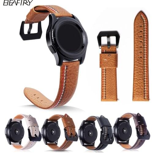 BEAFIRY Genuine Leather strap For Samsung Galaxy watch 46mm/Gear S3 frontier 22mm watch band huami amazfit bracelet watchbands