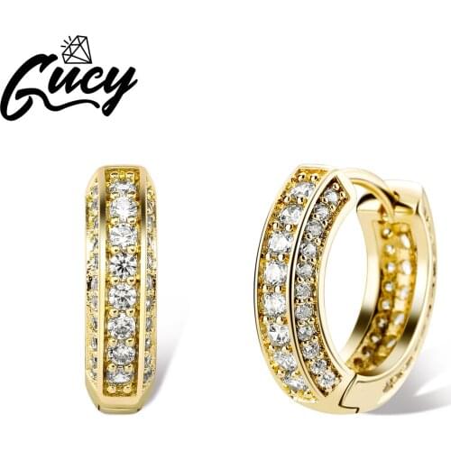 GUCY Round Shape Zirconia Earrings Sparkle Bling Women Micro Paved Earring Cubic Zircon Fashion Jewelry Gift