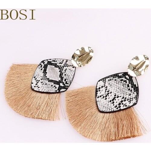 Tassel Earrings Boho Fashion For Women Snake African Round Drop Dangle Earring Handmade Big Jewelry Party Gift Statement Face CC