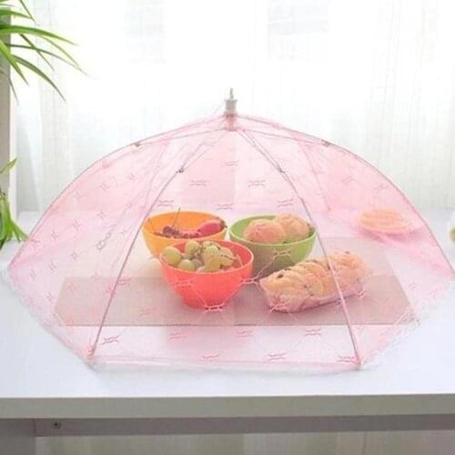 1pc 30/40cm Hexagon Household Fly Mosquito Resistant Net Tent Random Color Food Umbrella Cover Picnic Barbecue Party Sports