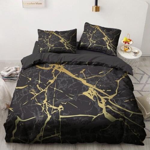 Nordic Modern Style Marble Pattern Printed Duvet Cover Sets 220x240 King Size Microfiber Fabric 2/3pcs Bedding Set