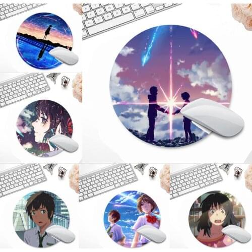 Anime your name Gamer Speed Mice Retail Small Rubber Mousepad Game Office Work Round Mouse Mat pad Non-slip Laptop Cushion
