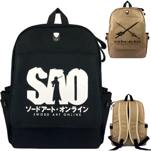 Sword Art Online SAO Backpack Student Schoolbag For Teenages Travel Bag Game Anime Mochila Rucksacks Laptop Canvas Backpacks