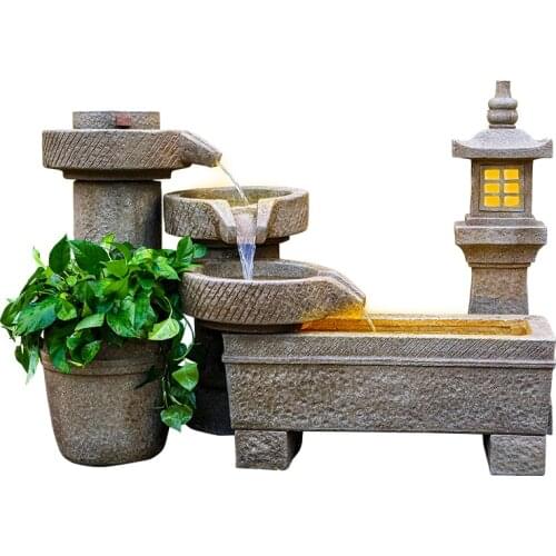 TT Chinese Courtyard Artificial Mountain and Fountain Fish Pond Large Outdoor Flower Garden Landscape Decoration