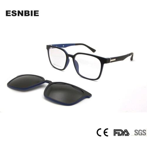 TR90 Ultralight Clip On Sunglasses Men Polarized Magnet Sunglasses Magnetic Clip-On Optical Frame Eyeglasses Women Square