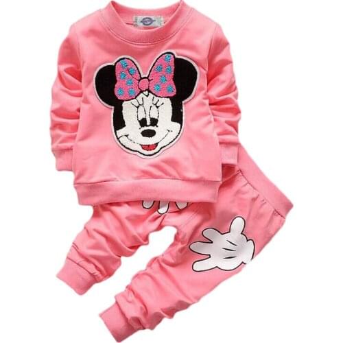 Spring Autumn Baby Girls Minnie sets Clothing Infant Toddler T-shirt+ Pants 2pcs/set full sleeve suits kids Tracksuit clothes