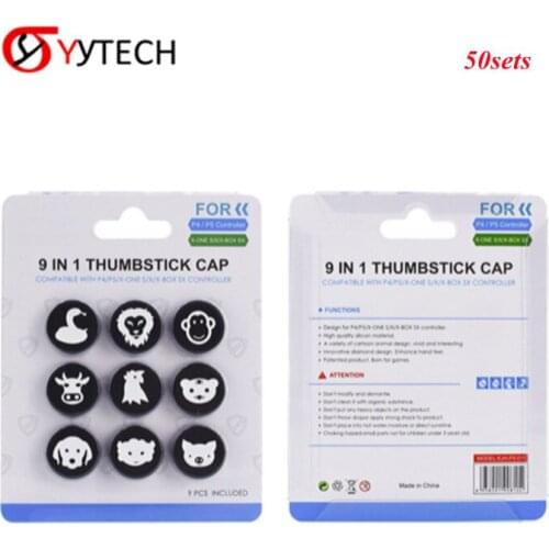YYTECH 50sets Thumb Stick Grip Caps Joystick Soft Silicone Thumbstick Cover Case for PS5 PS4 Xbox One S/X Controller