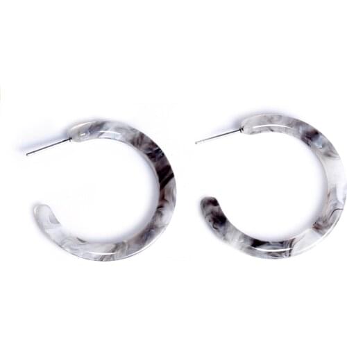 SOHOT Chic Full Ethnic Acetic Acid Round Hoop Earrings Acrylic Semicircle Summer Women Beach Jewelry Accessories For Party Gift