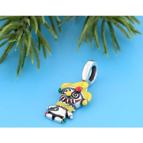 Fit Original Charm Bracelet Authentic 925 Sterling Silver Color Enamel Clown Doll Dangle Bead For Making Women Berloque 2021 New