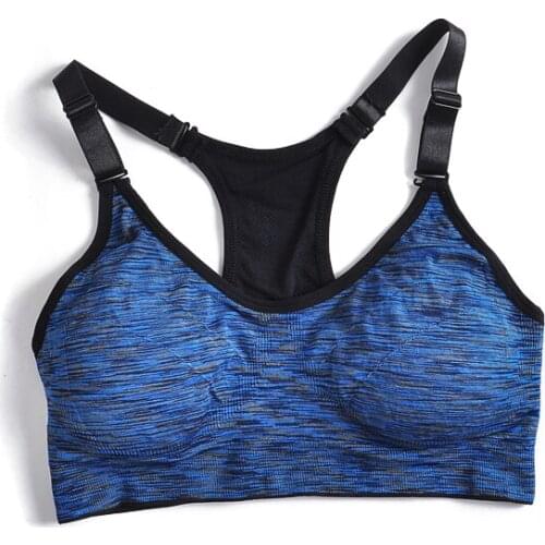 Women Fitness Yoga Sports Bra for Running Gym Adjustable Spaghetti Straps Padded Top Seamless Top Athletic Vest Girl Push up Bra