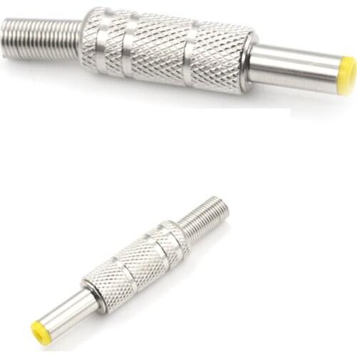 1Pc DC Power Male Plug Jack Adapter Connector Plug 12V Metal 5.5*2.5mm