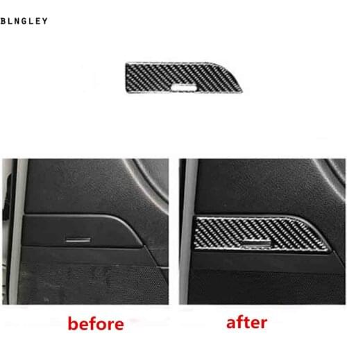 1pc Epoxy glue carbon fiber grain rear car door ashtray panel decoration cover for 2012-2016 Volkswagen VW passat B7 passat CC