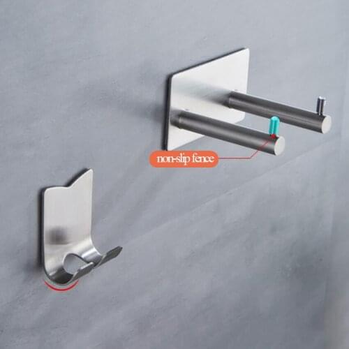 2pcs/set practical simple bathroom punch-free hair dryer brackets, stainless steel living room storage rack bracket kit