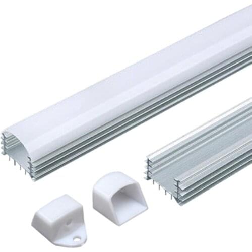 50CM LED Aluminium Profile for Under Cabinet LED Light Bar, Aluminum Channel Bracket Transparent/Milky Cover