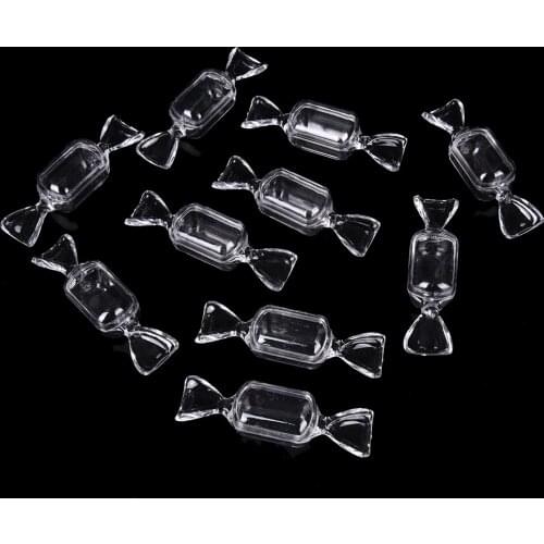 8CM 10Pcs Transparent Clear Plastic Sweet Shaped Candy Boxes Case Storage Container High Quality New Arrival