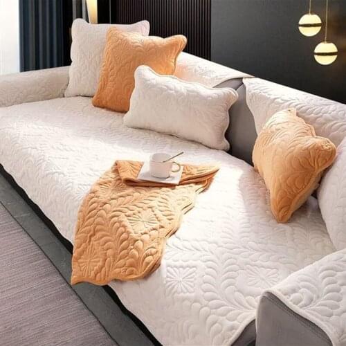 1 Pcs Four Seasons Sofa Cover Anti-skid Couch Towel Coffee Color Leather General Plush Backrest Armrest Slipcover Free Shipping