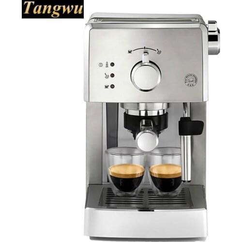 Stainless steel case of an Italian semi-automatic coffee machine