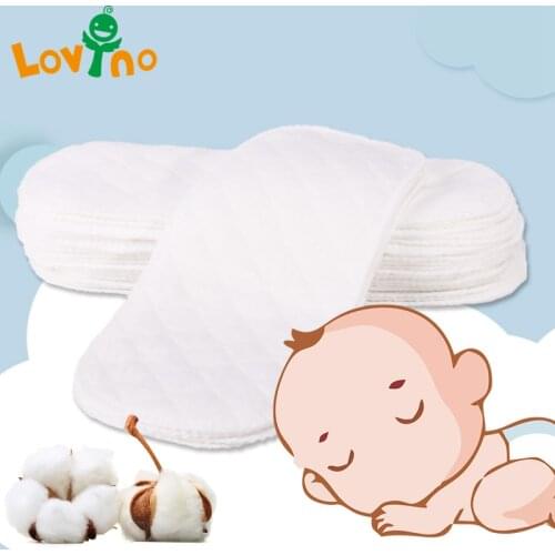 5 Pcs Baby Nappies Reusable Baby Infant Newborn Cloth Eco-friendly Diaper Nappy Liners Insert 3 Layers Cotton hot sale