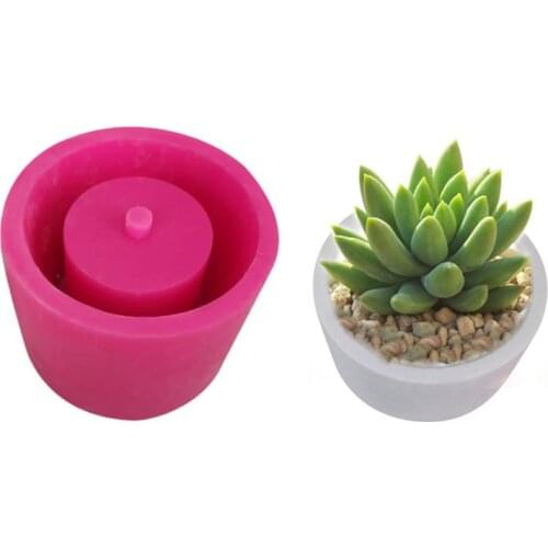 DIY Succulent Flowerpot Mould Cement Plaster Flowerpot Silicone Mold Random Color