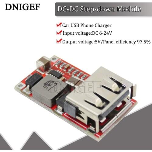 DNIGEF DC BUCK Buck Converter 6-24V12V24V to 5V3A Car USB Charger Module Efficiency of 97.5% Step-down Module